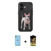 MARSİLYAN™- iPhone 11 Kılıf Nova Form Koleksiyonu - Siyah Buffer Cam Ekran Koruyucu + Neon Fosforlu Kamera Lens - YL