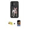 MARSİLYAN™- iPhone 11 Kılıf Nova Form Koleksiyonu - Siyah Buffer Hayalet Cam Ekran Koruyucu + Kırmızı Rainbow Kamera Lens Koruma Cam