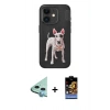 MARSİLYAN™- iPhone 11 Kılıf Nova Form Koleksiyonu - Siyah Buffer Hayalet Cam Ekran Koruyucu + Raze Metal Kamera Lens - MI