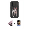 MARSİLYAN™- iPhone 11 Kılıf Nova Form Koleksiyonu - Siyah Buffer Hayalet Cam Ekran Koruyucu + Raze Metal Kamera Lens - SH