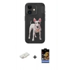 MARSİLYAN™- iPhone 11 Kılıf Nova Form Koleksiyonu - Siyah Buffer Hayalet Cam Ekran Koruyucu + Renkli Kamera Lens Koruma Cam - YL