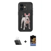 MARSİLYAN™- iPhone 11 Kılıf Nova Form Koleksiyonu - Siyah Buffer Hayalet Cam Ekran Koruyucu + Kamera Lens Koruma Cam - SF