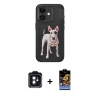 MARSİLYAN™- iPhone 11 Kılıf Nova Form Koleksiyonu - Siyah Buffer Hayalet Cam Ekran Koruyucu + Siyah PVD Metal Kamera Lens