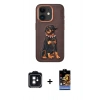 MARSİLYAN™- iPhone 11 Kılıf Nova Form Koleksiyonu - Siyah Buffer Hayalet Cam Ekran Koruyucu + Siyah PVD Metal Kamera Lens