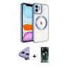 MARSİLYAN™- iPhone 11 Kılıf Nova Işık Özel Seri - Şeffaf 360 Full Body Arka Koruyucu + Raze Metal Kamera Lens - MR