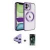 MARSİLYAN™- iPhone 11 Kılıf Nova Işık Özel Seri - Şeffaf 360 Full Body Arka Koruyucu + Raze Metal Kamera Lens - MR