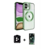 MARSİLYAN™- iPhone 11 Kılıf Nova Işık Özel Seri - Şeffaf 360 Full Body Arka Koruyucu + PVD Metal Kamera Lens - TU