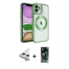 MARSİLYAN™- iPhone 11 Kılıf Nova Işık Özel Seri - Şeffaf 360 Full Body Arka Koruyucu + Raze Metal Kamera Lens - GS