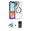 MARSİLYAN™- iPhone 11 Kılıf Nova Işık Özel Seri - Şeffaf 360 Full Body Arka Koruyucu + Raze Metal Kamera Lens - MI