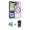 MARSİLYAN™- iPhone 11 Kılıf Nova Işık Özel Seri - Şeffaf 360 Full Body Arka Koruyucu + Raze Metal Kamera Lens - MI