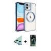 MARSİLYAN™- iPhone 11 Kılıf Nova Işık Özel Seri - Şeffaf 360 Full Body Arka Koruyucu + Raze Metal Kamera Lens - MI
