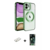 MARSİLYAN™- iPhone 11 Kılıf Nova Işık Özel Seri - Şeffaf 360 Full Body Arka Koruyucu + Renkli Kamera Lens Koruma Cam - TU