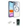 MARSİLYAN™- iPhone 11 Kılıf Nova Işık Özel Seri - Şeffaf 360 Full Body Arka Koruyucu + Renkli Kamera Lens Koruma Cam - TU