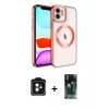 MARSİLYAN™- iPhone 11 Kılıf Nova Işık Özel Seri - Şeffaf 360 Full Body Arka Koruyucu + PVD Metal Kamera Lens - SH