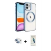 MARSİLYAN™- iPhone 11 Kılıf Nova Işık Özel Seri - Şeffaf Pasifik Cam Ekran Koruyucu + Pers Alüminyum Kamera Lens - GI