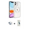 MARSİLYAN™- iPhone 11 Kılıf Nova Işık Özel Seri - Şeffaf Pasifik Cam Ekran Koruyucu + Pers Alüminyum Kamera Lens - GI