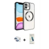 MARSİLYAN™- iPhone 11 Kılıf Nova Işık Özel Seri - Şeffaf Pasifik Cam Ekran Koruyucu + Pers Alüminyum Kamera Lens - GI