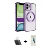 MARSİLYAN™- iPhone 11 Kılıf Nova Işık Özel Seri - Şeffaf Pasifik Cam Ekran Koruyucu + Kamera Lens Koruma Cam - SF
