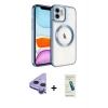 MARSİLYAN™- iPhone 11 Kılıf Nova Işık Özel Seri - Şeffaf Pasifik Cam Ekran Koruyucu + Raze Metal Kamera Lens - MR