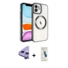 MARSİLYAN™- iPhone 11 Kılıf Nova Işık Özel Seri - Şeffaf Pasifik Cam Ekran Koruyucu + Raze Metal Kamera Lens - MR