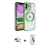 MARSİLYAN™- iPhone 11 Kılıf Nova Işık Özel Seri - Şeffaf Pasifik Cam Ekran Koruyucu + Pers Alüminyum Kamera Lens - KI