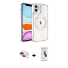MARSİLYAN™- iPhone 11 Kılıf Nova Işık Özel Seri - Şeffaf Pasifik Cam Ekran Koruyucu + Pers Alüminyum Kamera Lens - KI