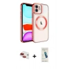 MARSİLYAN™- iPhone 11 Kılıf Nova Işık Özel Seri - Şeffaf Pasifik Cam Ekran Koruyucu + Pers Alüminyum Kamera Lens - KI