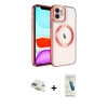 MARSİLYAN™- iPhone 11 Kılıf Nova Işık Özel Seri - Şeffaf Pasifik Cam Ekran Koruyucu + Pers Alüminyum Kamera Lens - GD