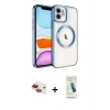 MARSİLYAN™- iPhone 11 Kılıf Nova Işık Özel Seri - Şeffaf Pasifik Cam Ekran Koruyucu + Pers Alüminyum Kamera Lens - KI