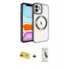 MARSİLYAN™- iPhone 11 Kılıf Nova Işık Özel Seri - Şeffaf Pasifik Cam Ekran Koruyucu + Rainbow Kamera Lens Koruma Cam - KI