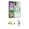 MARSİLYAN™- iPhone 11 Kılıf Nova Işık Özel Seri - Şeffaf Pasifik Cam Ekran Koruyucu + Rainbow Kamera Lens Koruma Cam - KI