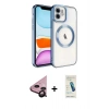 MARSİLYAN™- iPhone 11 Kılıf Nova Işık Özel Seri - Şeffaf Pasifik Cam Ekran Koruyucu + Raze Metal Kamera Lens - SH