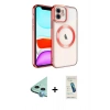 MARSİLYAN™- iPhone 11 Kılıf Nova Işık Özel Seri - Şeffaf Pasifik Cam Ekran Koruyucu + Raze Metal Kamera Lens - MI
