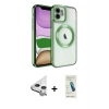 MARSİLYAN™- iPhone 11 Kılıf Nova Işık Özel Seri - Şeffaf Pasifik Cam Ekran Koruyucu + Raze Metal Kamera Lens - GS