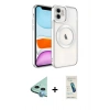 MARSİLYAN™- iPhone 11 Kılıf Nova Işık Özel Seri - Şeffaf Pasifik Cam Ekran Koruyucu + Raze Metal Kamera Lens - MI
