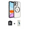 MARSİLYAN™- iPhone 11 Kılıf Nova Işık Özel Seri - Şeffaf Pasifik Cam Ekran Koruyucu + PVD Metal Kamera Lens - SH