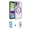 MARSİLYAN™- iPhone 11 Kılıf Nova Işık Özel Seri - Şeffaf Pasifik Cam Ekran Koruyucu + Neon Fosforlu Kamera Lens - TU
