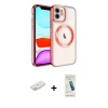 MARSİLYAN™- iPhone 11 Kılıf Nova Işık Özel Seri - Şeffaf Pasifik Cam Ekran Koruyucu + Renkli Kamera Lens Koruma Cam - YL