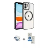 MARSİLYAN™- iPhone 11 Kılıf Nova Işık Özel Seri - Şeffaf Royal Nano Ekran Koruyucu + Pers Alüminyum Kamera Lens - GI