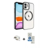 MARSİLYAN™- iPhone 11 Kılıf Nova Işık Özel Seri - Şeffaf Royal Nano Ekran Koruyucu + Pers Alüminyum Kamera Lens - GD