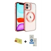 MARSİLYAN™- iPhone 11 Kılıf Nova Işık Özel Seri - Şeffaf Royal Nano Ekran Koruyucu + Rainbow Kamera Lens Koruma Cam - KI
