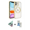 MARSİLYAN™- iPhone 11 Kılıf Nova Işık Özel Seri - Şeffaf Royal Nano Ekran Koruyucu + Raze Metal Kamera Lens - KI