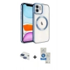 MARSİLYAN™- iPhone 11 Kılıf Nova Işık Özel Seri - Şeffaf Royal Nano Ekran Koruyucu + Pers Alüminyum Kamera Lens - LT