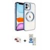 MARSİLYAN™- iPhone 11 Kılıf Nova Işık Özel Seri - Şeffaf Royal Nano Ekran Koruyucu + Pers Alüminyum Kamera Lens - KI