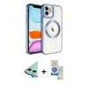 MARSİLYAN™- iPhone 11 Kılıf Nova Işık Özel Seri - Şeffaf Royal Nano Ekran Koruyucu + Raze Metal Kamera Lens - MI