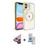 MARSİLYAN™- iPhone 11 Kılıf Nova Işık Özel Seri - Şeffaf Royal Nano Ekran Koruyucu + Raze Metal Kamera Lens - SH