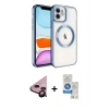 MARSİLYAN™- iPhone 11 Kılıf Nova Işık Özel Seri - Şeffaf Royal Nano Ekran Koruyucu + Raze Metal Kamera Lens - SH