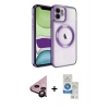 MARSİLYAN™- iPhone 11 Kılıf Nova Işık Özel Seri - Şeffaf Royal Nano Ekran Koruyucu + Raze Metal Kamera Lens - SH