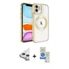 MARSİLYAN™- iPhone 11 Kılıf Nova Işık Özel Seri - Şeffaf Royal Nano Ekran Koruyucu + Raze Metal Kamera Lens - GS