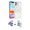 MARSİLYAN™- iPhone 11 Kılıf Nova Işık Özel Seri - Şeffaf Royal Nano Ekran Koruyucu + Raze Metal Kamera Lens - MR